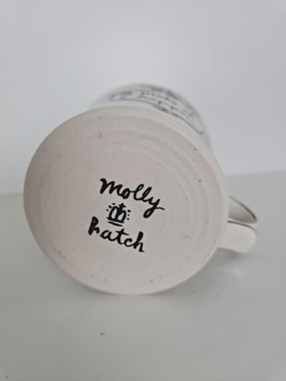 Anthropologie MOLLY HATCH "Make It Happen" Crown Green Stripe 12 Oz Coffee Mug - Picture 4 of 10
